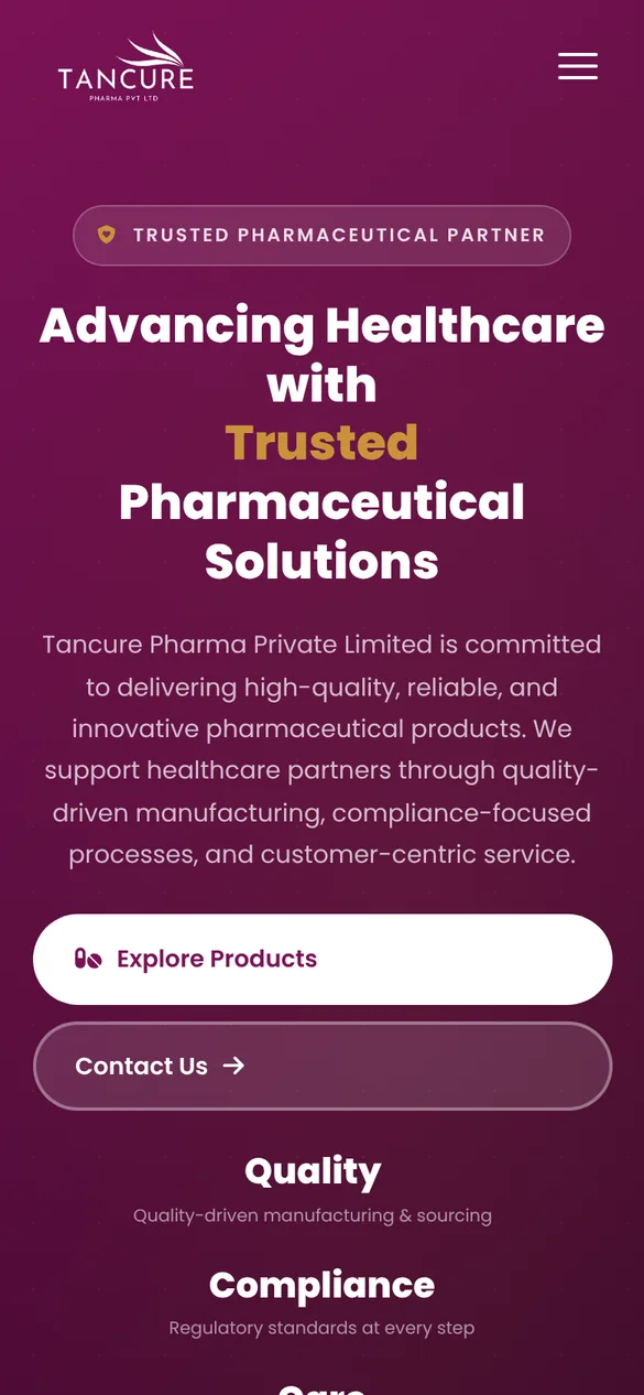 Tancure Pharma mobile screenshot